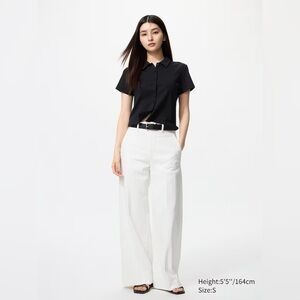 Viral UNIQLO Wide Trouser Jeans in White